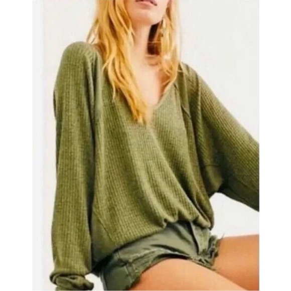 Free People Tops - Free People Santa Clara Thermal In Ferngully Green Sz M